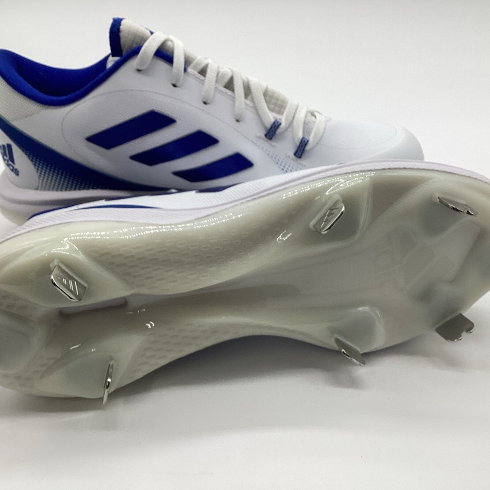Adidas PureHustle Metal Baseball Softball Cleats White Royal Blue Low Top - Picture 8 of 8